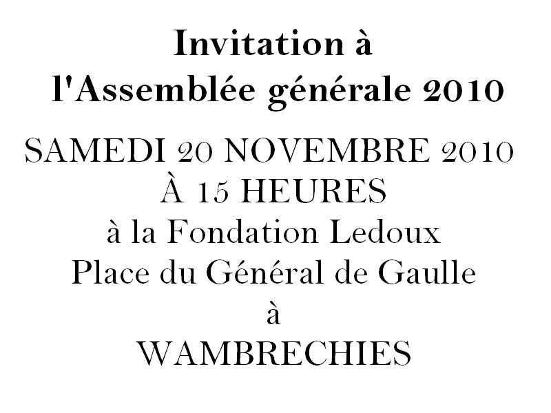 Carte d'invitation à l'AG 2010