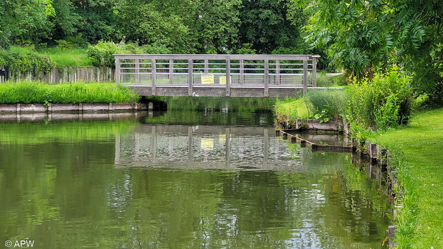 La passerelle séparant le petit et le grand bras.