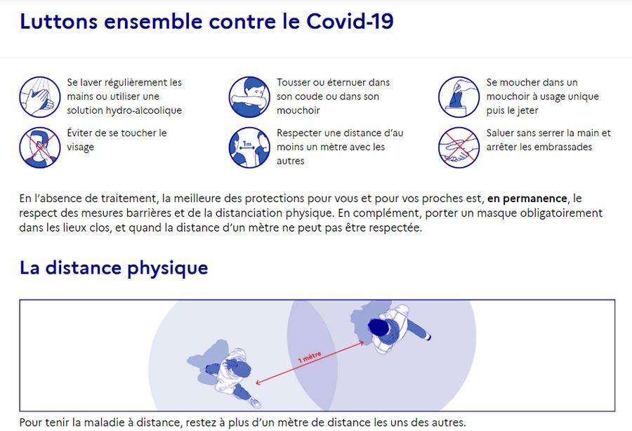 Rappel des mesures sanitaires