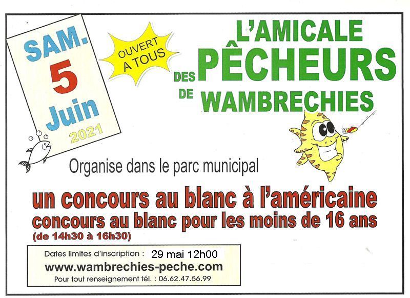 affiche du concours de pêche - juin 2021