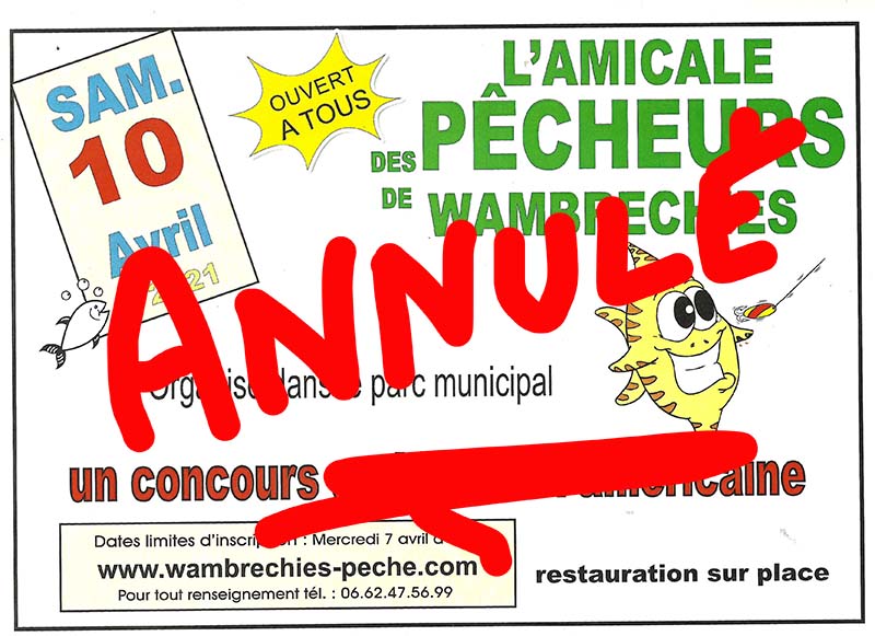 affiche concours de pêche annulé